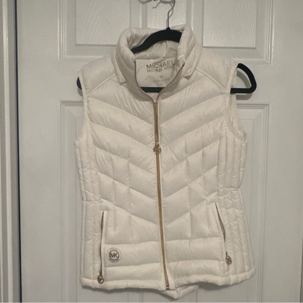 Michael Kors White Puffer Vest Medium M